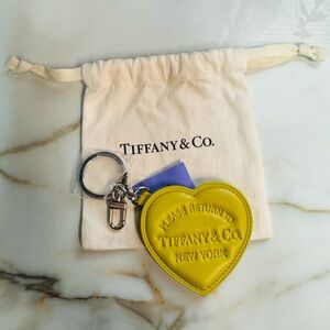 Tiffany & Co Green heart bag charm/ keychain BNWT